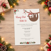 Weihnachtsfeier Merry Slothmas Party Einladung