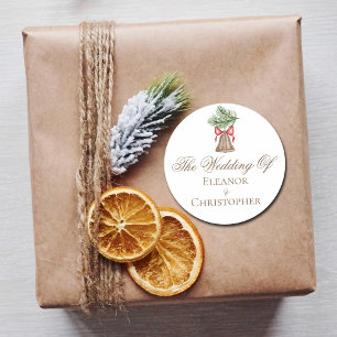 Weihnachtsfeier Minimalistischer Feiertag Hochzeit Runder Aufkleber