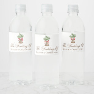 Weihnachtsfeier Minimalistischer Feiertag Hochzeit Wasserflaschenetikett