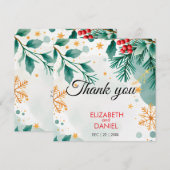 Weihnachtsfeier mit Aquarellfarbe Dankeschön Karte (Vorne/Hinten)