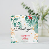 Weihnachtsfeier mit Aquarellfarbe Dankeschön Karte (Stehend Vorderseite)