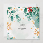 Weihnachtsfeier mit Aquarellfarbe Dankeschön Karte (Rückseite)