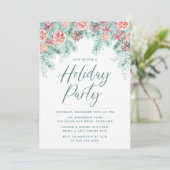 Weihnachtsfeier mit Aquarellfarbe Einladung (Stehend Vorderseite)