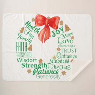 Weihnachtsfeier mit benutzerdefinierten Wörtern un Sherpadecke