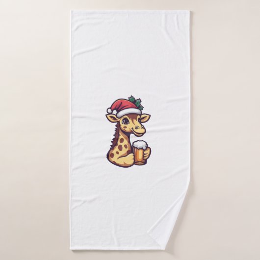 Weihnachtsfeier mit Bier-Comic Badehandtuch (Badehandtuch)