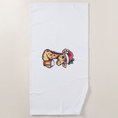 Weihnachtsfeier mit Bier-Comic Strandtuch (Vorderseite)