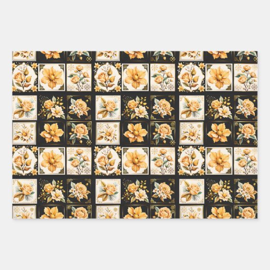 Weihnachtsfeier mit Blume Geschenkpapier Set (Vorderseite)