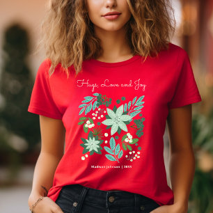 Weihnachtsfeier mit Blumenmotiven T-Shirt