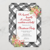 Weihnachtsfeier mit Buffalo Kariert Einladung (Vorne/Hinten)