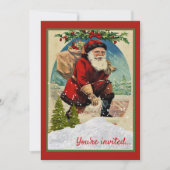 Weihnachtsfeier mit dem Weihnachtsmann Einladung (Vorderseite)