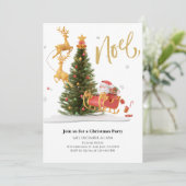 Weihnachtsfeier mit dem Weihnachtsmann Einladung (Stehend Vorderseite)
