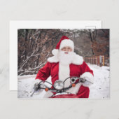 Weihnachtsfeier mit der Post-Motorrad-Karte Postkarte (Vorne/Hinten)