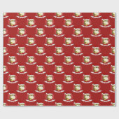 Weihnachtsfeier mit einem niedlichen Löwenpapier Geschenkpapier (Flach)