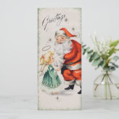 Weihnachtsfeier mit Engel Feiertagskarte (Stehend Vorderseite)