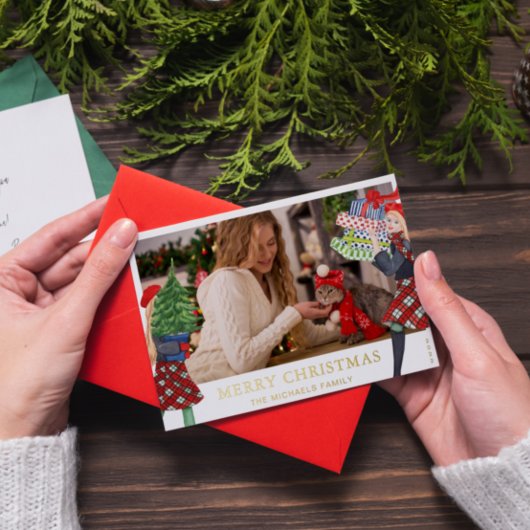 Weihnachtsfeier mit Foto Folien Feiertagskarte