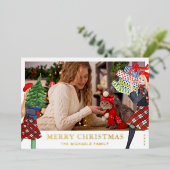 Weihnachtsfeier mit Foto Folien Feiertagskarte (Stehend vorne)