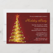 Weihnachtsfeier mit Gold Ribbon Einladung (Vorderseite)
