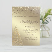 Weihnachtsfeier mit Goldkonfetti Einladung (Stehend Vorderseite)