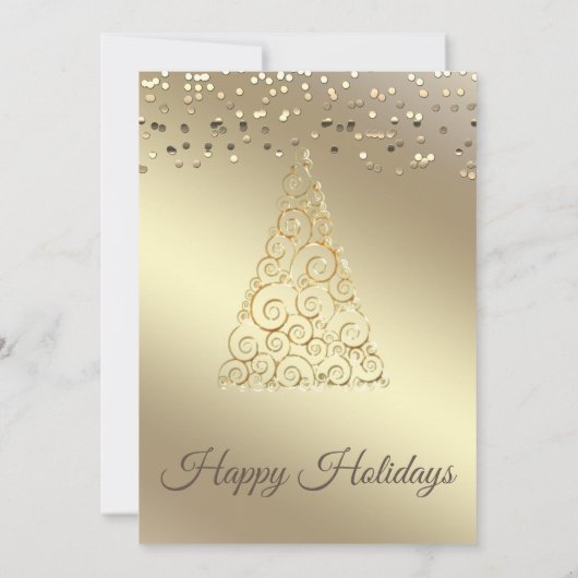 Weihnachtsfeier mit Goldkonfetti Einladung (Rückseite)