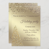 Weihnachtsfeier mit Goldkonfetti Einladung (Vorne/Hinten)