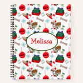 Weihnachtsfeier mit goofy Bulldog-Name Notizblock (Vorderseite)