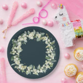 Weihnachtsfeier mit grüner Snowberge Pappteller (Party)