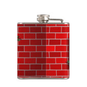 Weihnachtsfeier mit Hintergrund aus rotem Ziegelst Flachmann (Rückseite)