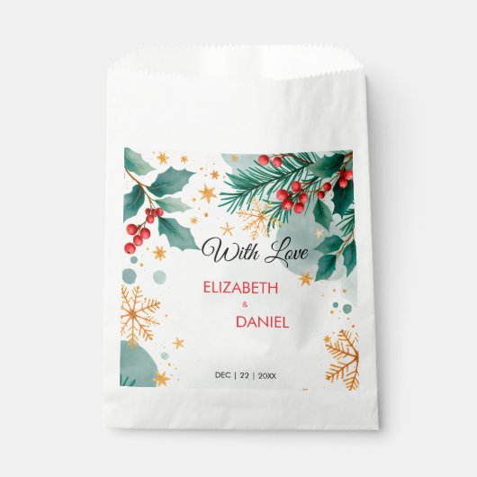 Weihnachtsfeier mit Holly Geschenktütchen (Vorderseite)