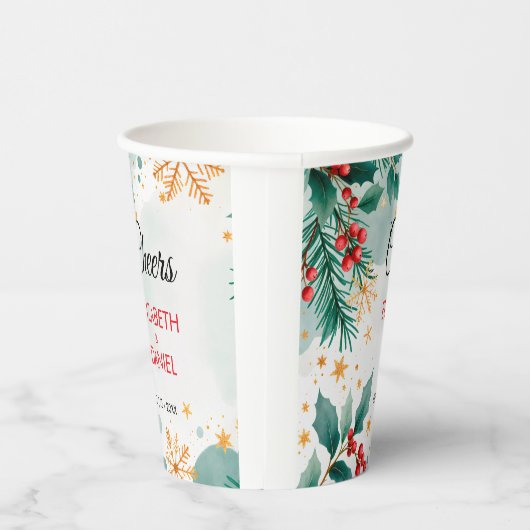 Weihnachtsfeier mit Holly Pappbecher (Rechts)