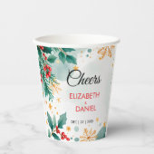 Weihnachtsfeier mit Holly Pappbecher (Vorderseite)