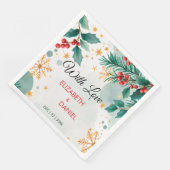 Weihnachtsfeier mit Holly Serviette (Ecke)