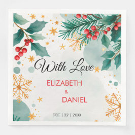 Weihnachtsfeier mit Holly Serviette