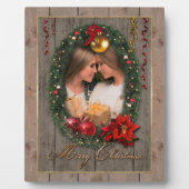 Weihnachtsfeier mit Ihrem Foto Plaque Fotoplatte (Vorderseite)