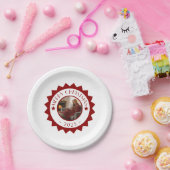 Weihnachtsfeier mit individuellem Foto und Text Pappteller (Party)