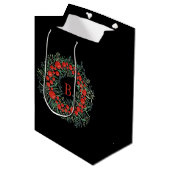 Weihnachtsfeier mit Monogramm Mittlere Geschenktüte (Vorderseite Schrägansicht)