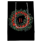 Weihnachtsfeier mit Monogramm Mittlere Geschenktüte (Rückseite)