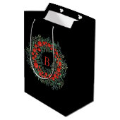 Weihnachtsfeier mit Monogramm Mittlere Geschenktüte (Rückseite Schrägansicht)