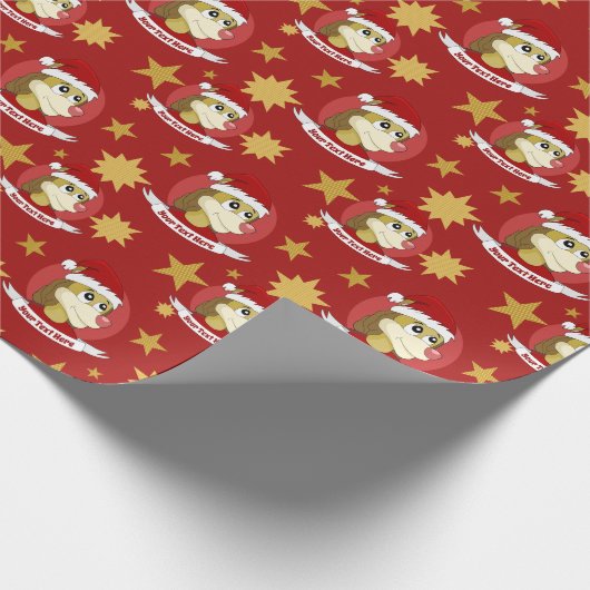 Weihnachtsfeier mit niedlichem Löwenpapier Geschenkpapier (Ecke)