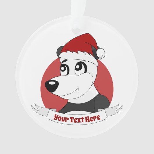 Weihnachtsfeier mit niedlichen Panda-Bärenschmuck Ornament (Vorderseite)