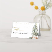 Weihnachtsfeier mit Pine Tree eingeklappt Platzkarte (Rückseite)