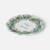 Weihnachtsfeier mit Pinecones Pappteller (Schrägansicht)