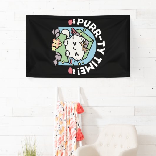 Weihnachtsfeier mit Purr-ty-Time Cat Banner (Insitu)