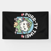 Weihnachtsfeier mit Purr-ty-Time Cat Banner (Horizontal)