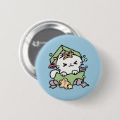 Weihnachtsfeier mit Purr-ty-Time Cat Button (Vorne & Hinten)