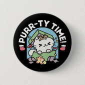 Weihnachtsfeier mit Purr-ty-Time Cat Button (Vorderseite)
