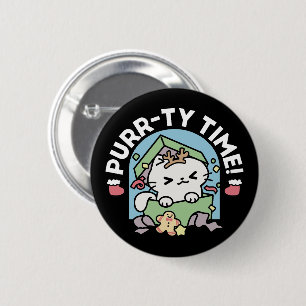 Weihnachtsfeier mit Purr-ty-Time Cat Button