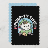 Weihnachtsfeier mit Purr-ty-Time Cat Einladung (Vorne/Hinten)