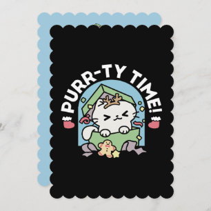 Weihnachtsfeier mit Purr-ty-Time Cat Einladung