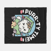 Weihnachtsfeier mit Purr-ty-Time Cat Fleecedecke (Vorderseite (Horizontal))