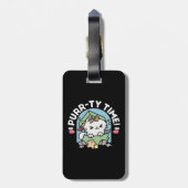 Weihnachtsfeier mit Purr-ty-Time Cat Gepäckanhänger (Rückseite vertikal)